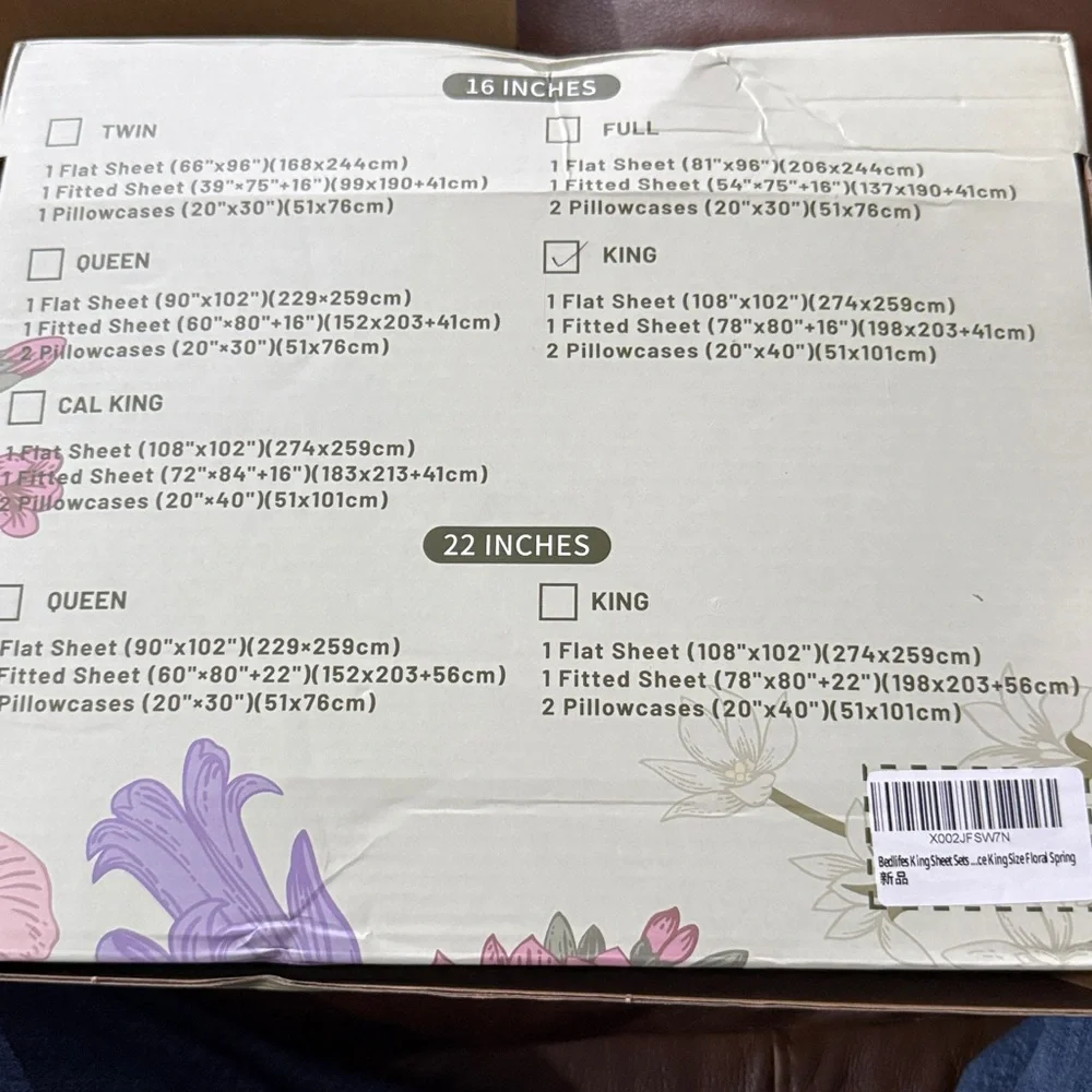 Bedlifes king Sheet Set Ultra Soft Breathable Spring Flower‎